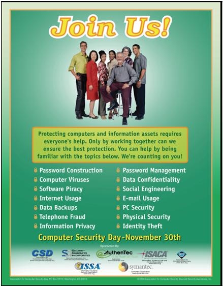 Join us for Computer Security Day. Join us for Computer Security Day.